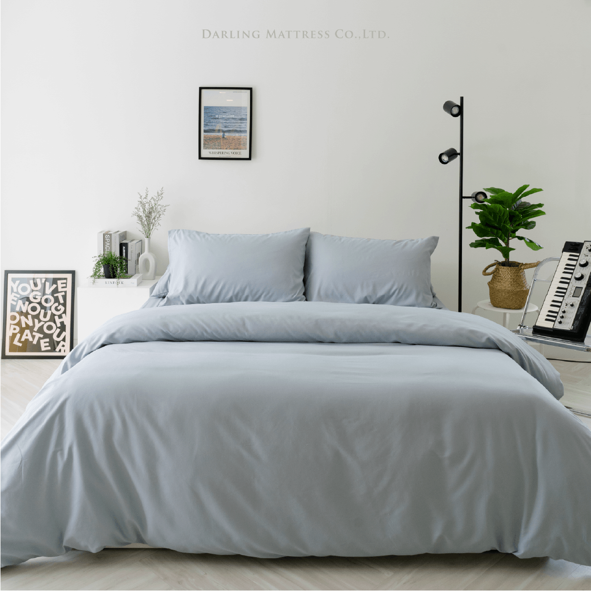 ชุดผ้าปูผ้านวม 3.5 ฟุต DARLING MATTRESS รุ่นสีพื้น สีเพิร์ลบลู_8